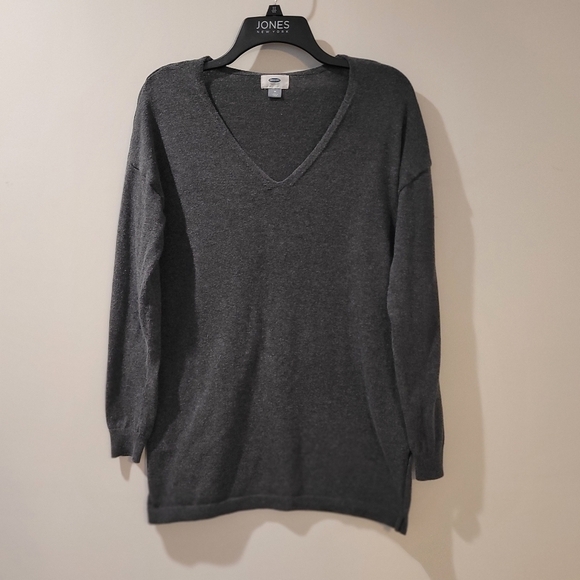 Old Navy Gray  V Neck Split Side Cardigan Women's Size Medium - Picture 1 of 10